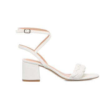 Sandali bianchi da donna con tacco a blocco 6 cm e cinturini incrociati Lora Ferres, Donna, SKU w042000942, Immagine 0